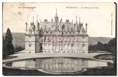 Cartes postales La Champagne Boursault Le Chateau et le Lac