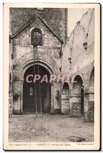 Ansichtskarte AK Guerre 1914-15 Sommesous Interieur de I Eglise