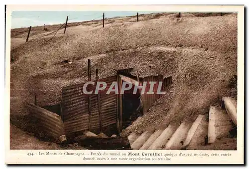 Cartes postales Militaria Cartes postales Les Monts de Champagne Entree du tunnel