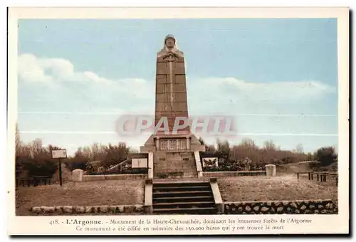 Cartes postales Militaria Cartes postales L Argonne Monument de la Haute Chevauchee