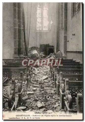 Cartes postales Militaria Cartes postales Guerre 1914-1915 Gerbeviller Interieur de l Eglise apres le bombardement