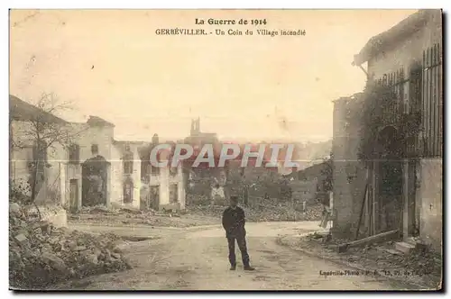 Cartes postales Militaria Cartes postales La Guerre de 1914 Gerbeviller Un Coin du village incendie