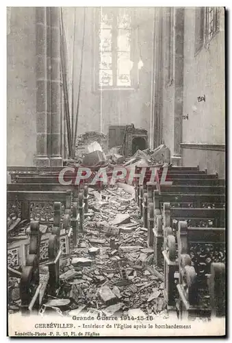 Cartes postales Militaria Cartes postales Grand Guerre 1914-15-16 Gerbeviller Interieur de l Eglise apres le bombardement