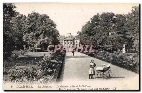 Ansichtskarte AK Luneville Les Bosquets la Grand Allee et le Chateau