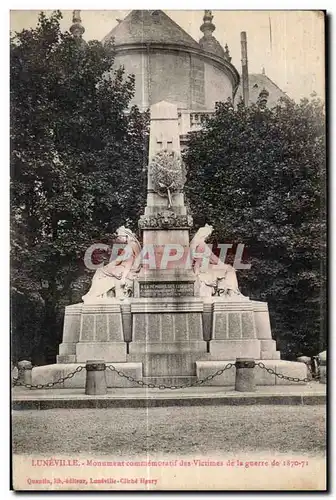 Cartes postales Militaria Luneville Monument commemoratif des Victimes de la guerre de 1870-71