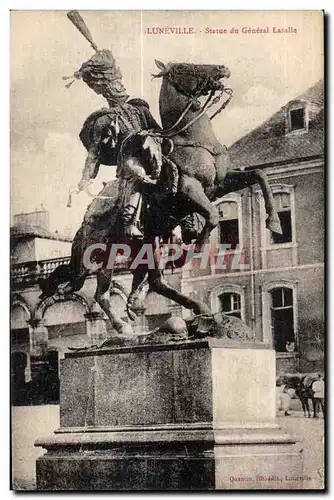 Cartes postales Militaria Luneville Statue du General Lasalle Cheval horse