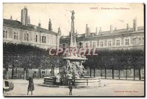 Cartes postales Nancy Fontaine et Place D Alliance Enfants