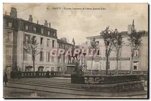 Cartes postales Nancy Squre Lafayette et Statue Jeanne d arc