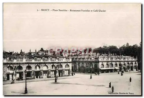 Cartes postales Nancy Place Stanislas Restaurant Stanislas et Cafe Glacier