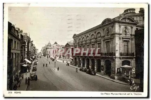 Reims La Place Myron Herrick et le Theaire