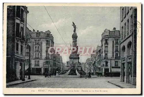 Reims Place d Erlon Fontaine Sube Entree de la Rue Buirette