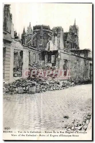 Cartes postales Reims Vue de la Cathedrale Ruines de la Rue Etrgene d Esteuqude