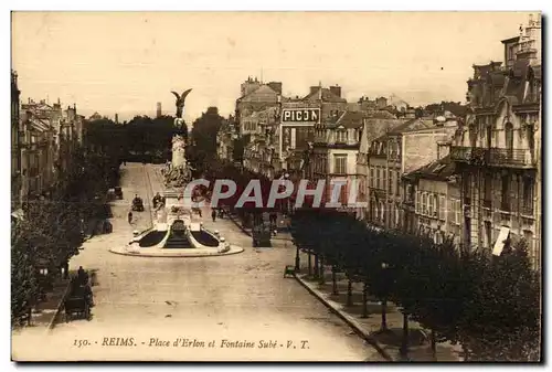 Ansichtskarte AK Reims Place d Erlon et Fontaine Sube