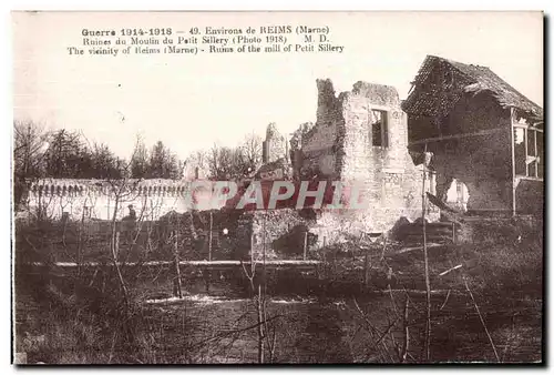 Ansichtskarte AK Reims Environs de Ligne de Reims Ruines du moulin du Petit Sillery (1918) Militaria