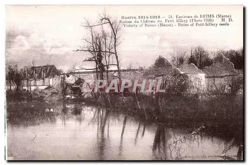 Cartes postales Reims Environs de Ligne de Reims Ruines du chateau du petit Sillery 1918 Militaria