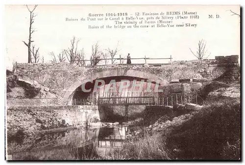 Cartes postales Reims Environs du Pont sur le Canal a Belle pres de Sillery Militaria