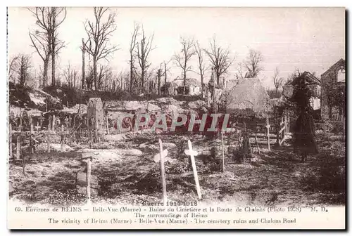 Ansichtskarte AK Reims Environs de Belle Vue Ruine du Cimetiere et la Chalons Militaria