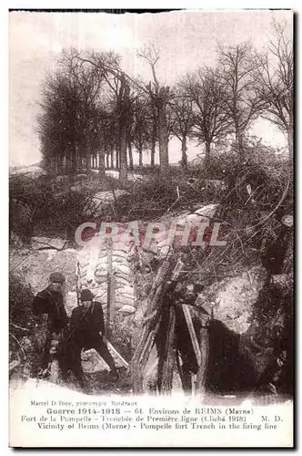 Ansichtskarte AK Reims Environs de Reims Fort de la Pompelle Tranchee de Premiere Ligne Militaria