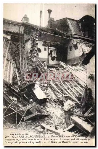 Cartes postales Guerre Europeenne Reims La rue du Ruisselet Militaria