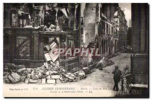 Cartes postales Guerre Europeenne Reims Coin de Rue Boucherie Militaria