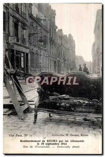 Cartes postales Bombardement de reims par les allemands le 19 septembre 1914 Militaria