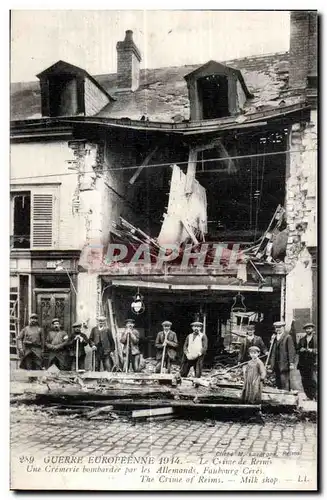 Cartes postales Guerre Europeenne 1914 Le Crime de Reims Une Cremesie bombardee par les Allemands