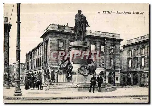 Cartes postales Guerre Europeenne 1914-1915 Reims Place Royale Louis XV