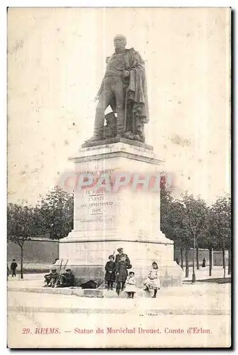 Ansichtskarte AK Reims Statue du Marechal Drouet Comte d Erlon Enfants