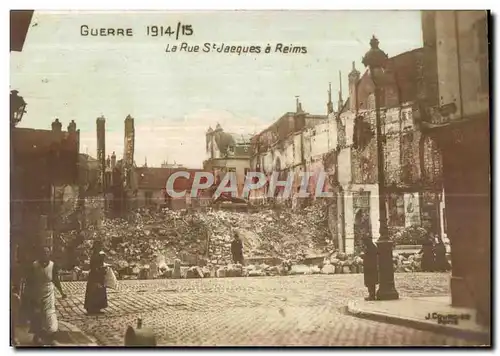 Cartes postales Guerre La Rue St Jacques a Reims