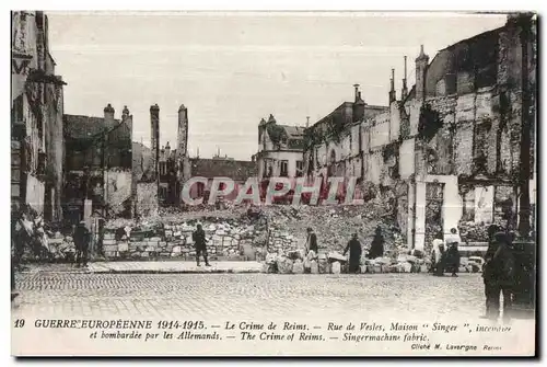 Cartes postales Reims Guerre Europeenne Rue de Vesles