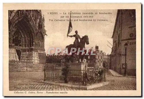 Cartes postales Reims La Cathedrale incendiee et bombardee par les Allemands