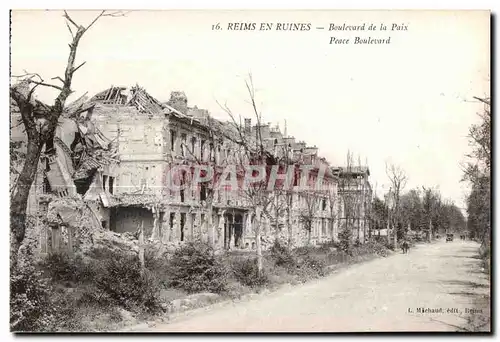 Cartes postales Reims En Ruines Boulevard de la Paix