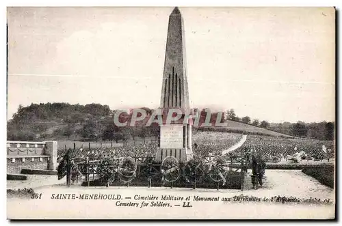 Cartes postales Sainte Menehould Cimetiere Militaire et Monument aux Defenseurs