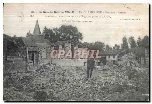 Cartes postales La Grande Guerre En champagne Berzieux (Marne)