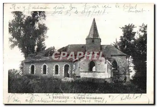 Cartes postales Berzieux L Eglise bombardee