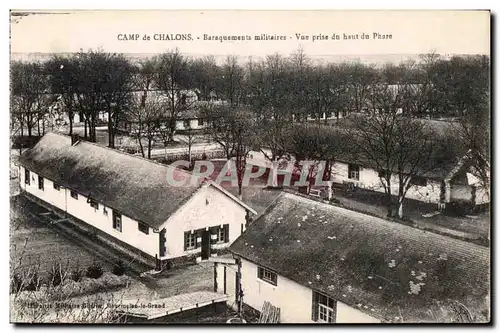 Cartes postales Camp de Chalons Baraquements militaires Vue prise du haut du Phare