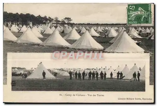 Ansichtskarte AK Camp de Chalons Vue des Tentes Militaria