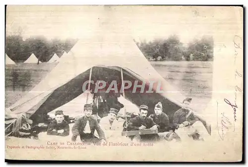 Cartes postales Camp De Chalons Vue de I Interieur d une tente Militaria