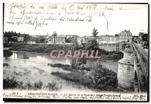 Cartes postales Chalons sur Marne La Marne et le Quarlier Saint Prudentiennel