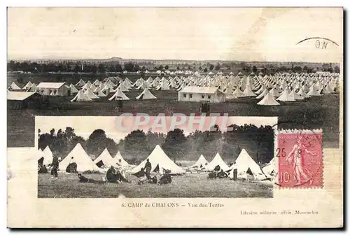 Ansichtskarte AK Camp de Chalons Vue des Tentes Militaria