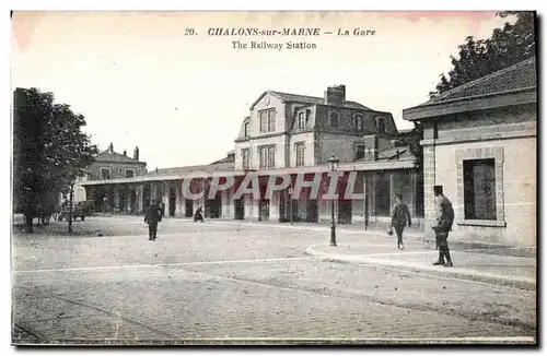 Ansichtskarte AK Chalons sur Marne La Gare The Railway Station