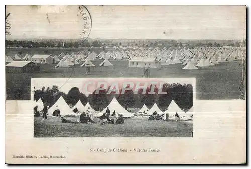 Ansichtskarte AK Militaria Camp de Chalons Vue des Tentes