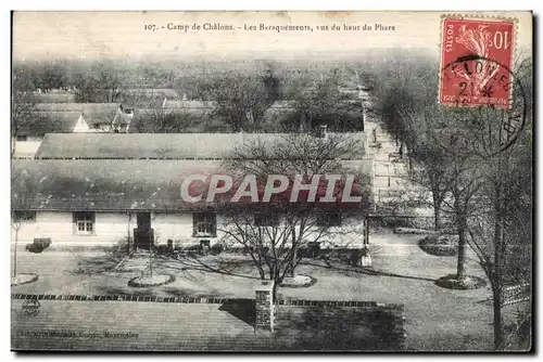 Ansichtskarte AK Militaria Camp de Chalons Les Baraquements Vue du haut du Phare