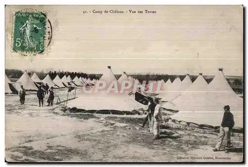 Ansichtskarte AK Militaria Camp de Chalons Vue des Tentes