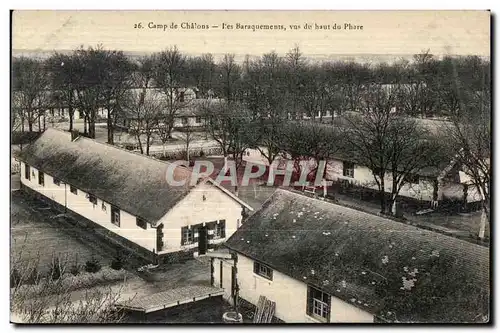 Ansichtskarte AK Militaria Camp de Chalons Ies Baraquements Vue du haut du Phare