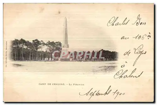 Cartes postales Militaria Camp de Chalons La Pyramide