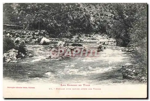 Cartes postales Gorges du Tarn Passage D un Rapide apres les Vignes