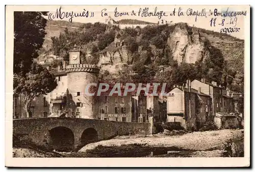 Cartes postales Meyrueis La Tour de I Horloge et la Chapelle Notre Dome de Bonsecours
