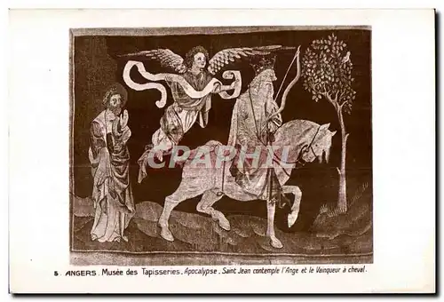 Cartes postales Angers Musee des Tapisseries Apocalypse Saint Jean Contemple l Ange et le Vainquer a Cheval