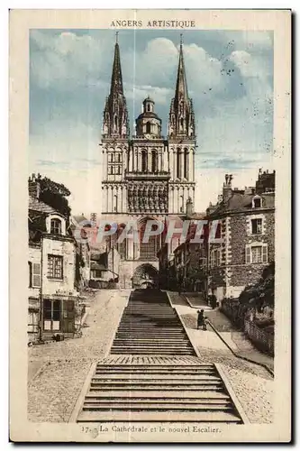 Ansichtskarte AK Angers Artistique La cathedrale et le nouvel escalier